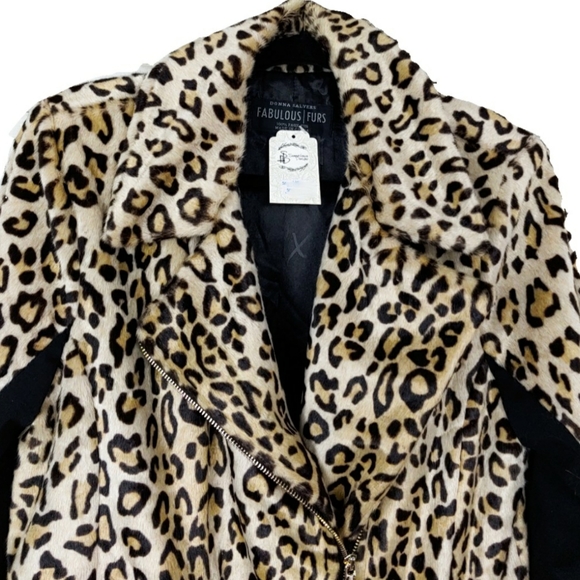 **SOLD**NWT-Donna Salyer Fabulous Faux Furs Leopard Moto Jacket - Picture 5 of 9